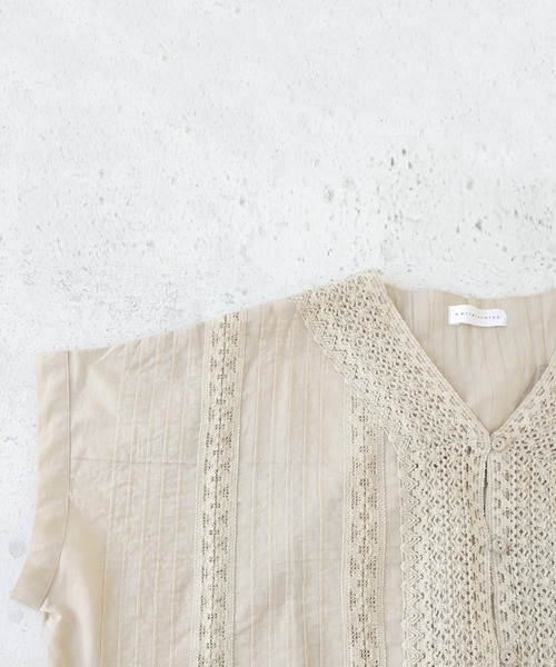 「antiqua」 「patterntorso」半袖ブラウス FREE ナチュラル レディース antiqua 「antiqua」 「patterntorso」半袖ブラウス FREE