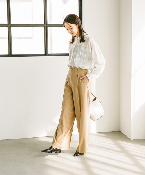 GLOBAL WORK パンツ ウツクシルエットプレミアムワイドパンツ