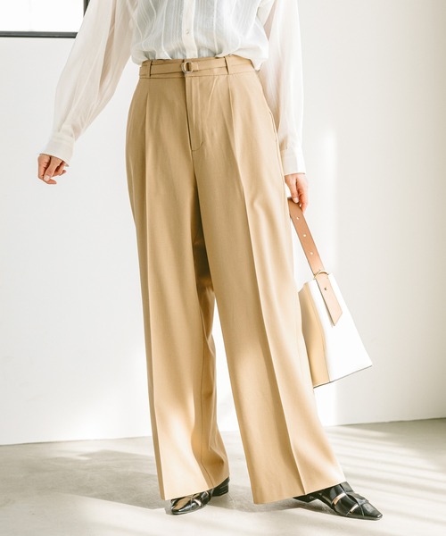 GLOBAL WORK パンツ ウツクシルエットプレミアムワイドパンツ