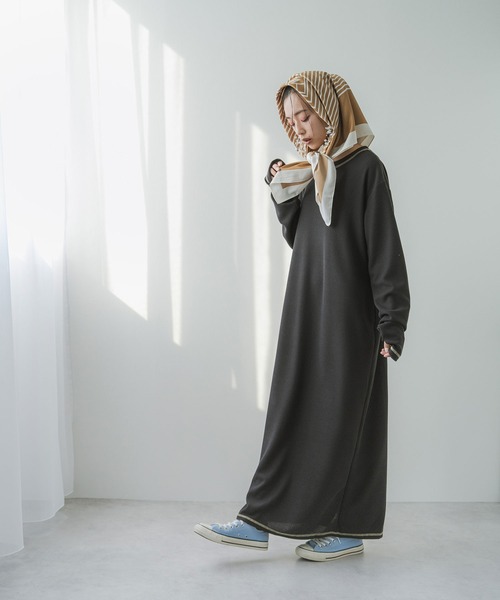 bohmal ワンピース ワッフルボリュームマキシワンピース