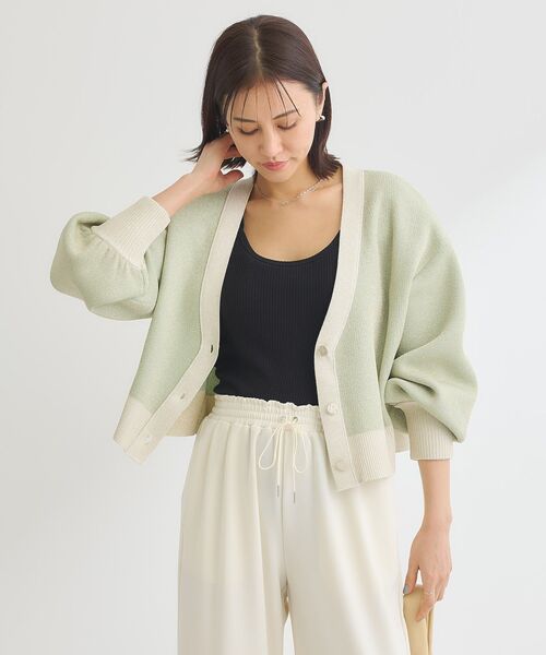 ELENCARE DUE カーディガン ラメVネックカーディガン レディース