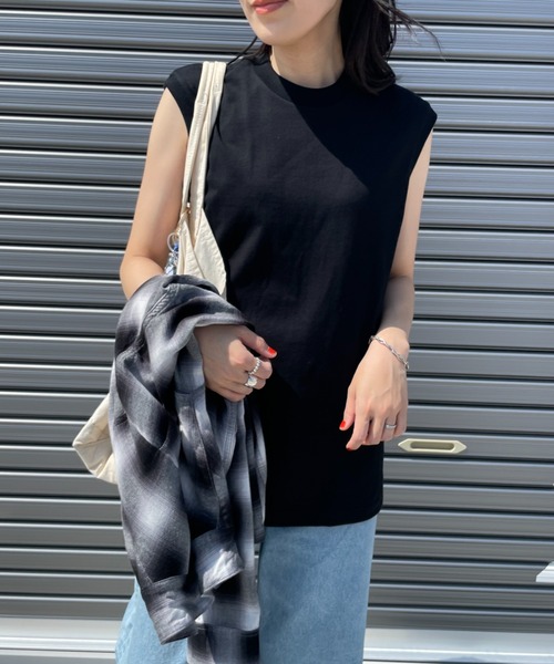 Hanes（ヘインズ） tシャツ KURO/クロ ノースリーブ パックTシャツ