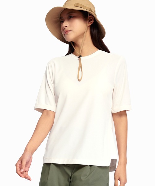 tシャツ UVカット 接触冷感 速乾 サイドスリット ショートスリーブ 半袖Tシャツ レディース