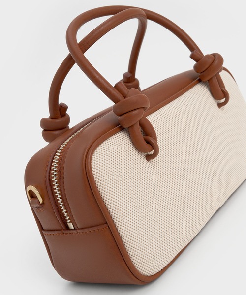CHARLES ＆ KEITH トートバッグ Sammie サミーキャンバスノット