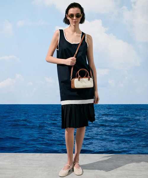 CHARLES & KEITH◆Sammie サミー ノットハンドル トートバッグ CHARLES ＆ KEITH トートバッグ Sammie サミーキャンバスノット
