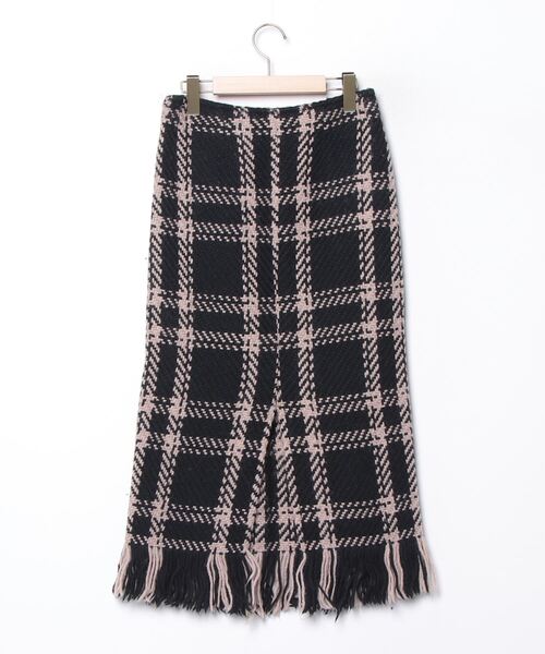 「JOHN BRANIGAN WEAVERS」 チェック柄スカート「Khajuコラボ」 S ブラック レディース_画像2