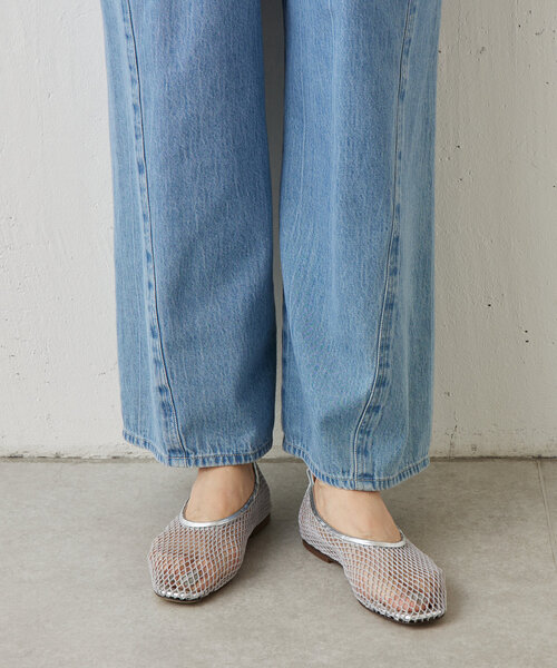 春#BEARDSLEY#セレモニーフラットパンプスイタリア製本革定価24,000 BEARDSLEY パンプス 「CORSO ROMA 9」メッシュフラットシューズ