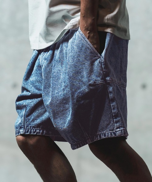 GLIMCLAP ジーンズ mp13555- Chemical wash denim shorts デニム