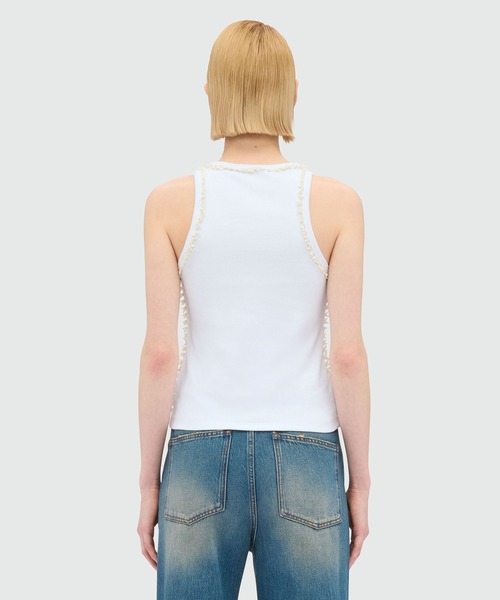 MSGM（エムエスジーエム） タンクトップ ノースリーブ リボン 