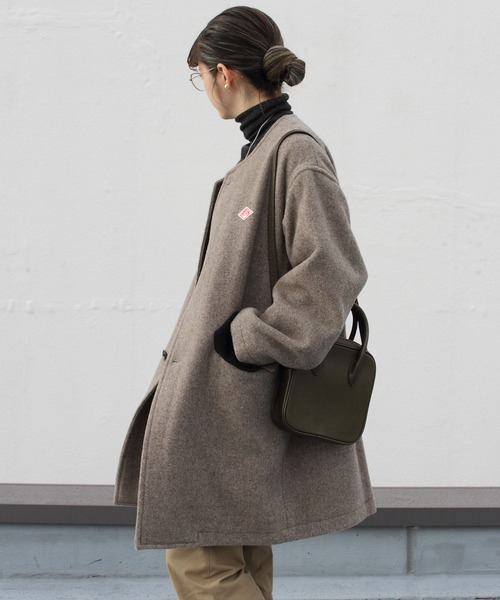 Danton（ダントン） ノーカラーコート 36 ネイビー レディース