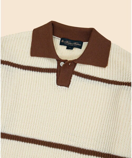BROOKS BROTHERS ポロシャツ コットン ワイドピッチストライプ