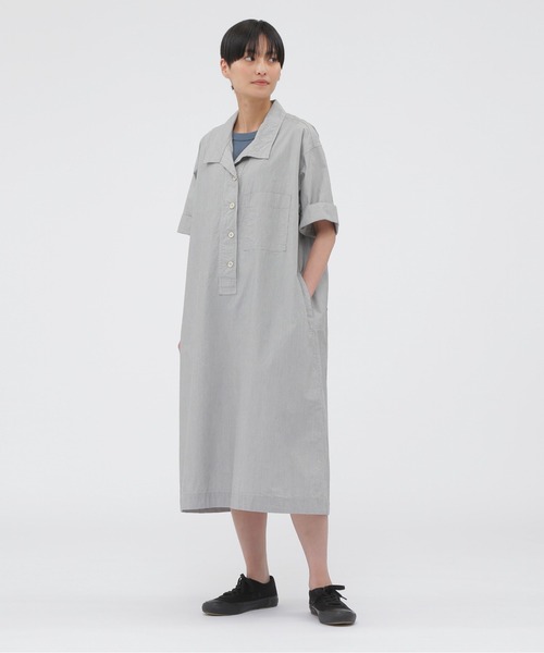 MHL 23SS WASHED COTTON POPLIN ワンピース MHL.（エムエイチエル）の「WASHED COTTON POPLIN（ワンピース