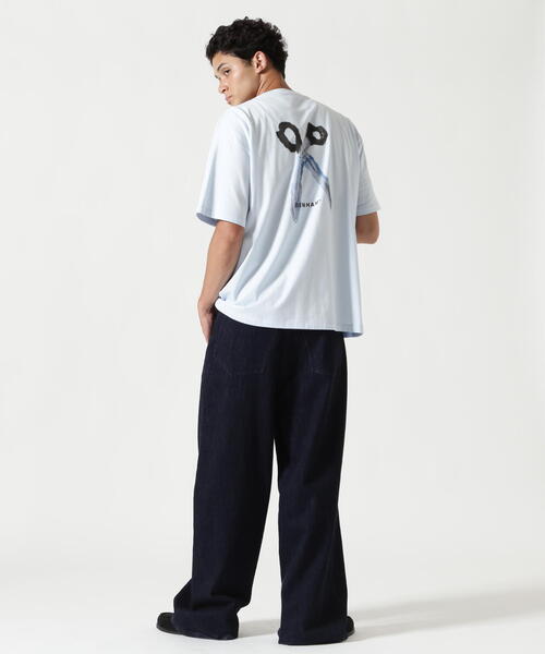 DENHAM デンハム インディゴ スウェットシャツ DENHAM tシャツ DENHAM/デンハム/WATER PAINTING SCISSOR TEE