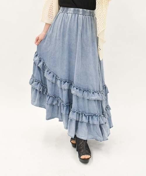 Drawer デニムティアードスカート 36サイズ axes femme スカート デニムティアードスカート : ZOZOTOWN