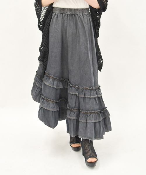 sss_go　Mサイズ axes femme スカート デニムティアードスカート : ZOZOTOWN