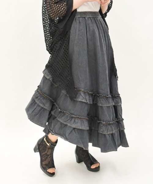 axes femme（アクシーズ ファム） スカート デニムティアードスカート