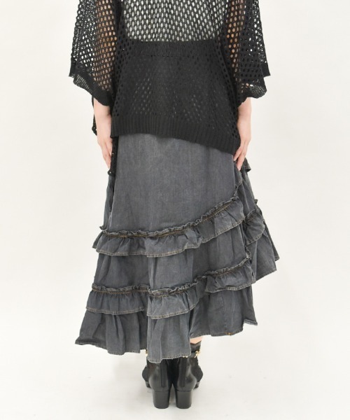 値下げ♥新品タグ付き♥axes femme♥ハイウエストティアードスカート axes femme スカート デニムティアードスカート : ZOZOTOWN