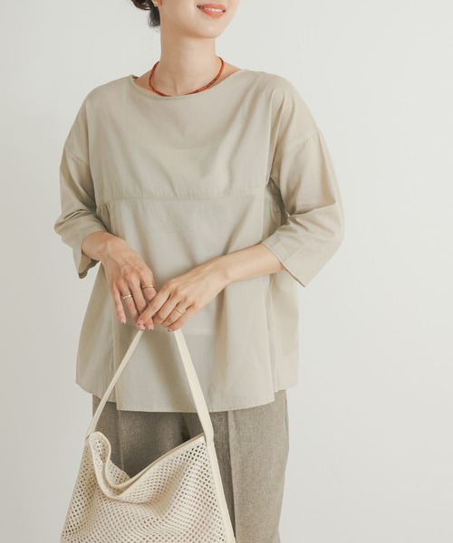 「URBAN RESEARCH DOORS」 7分袖ブラウス MEDIUM ベージュ系その他 レディース URBAN RESEARCH DOORS 「URBAN DOORS」 7分袖ブラウス MEDIUM