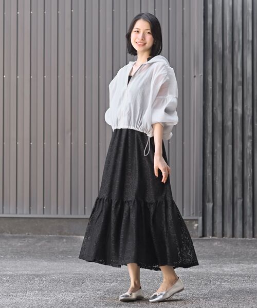 日本製★Sybilla　ワンピース　レース刺繍生地　コットン　リネン　リボン　M 日本製☆Sybilla ワンピース レース刺繍生地 コットン リネン リボン M