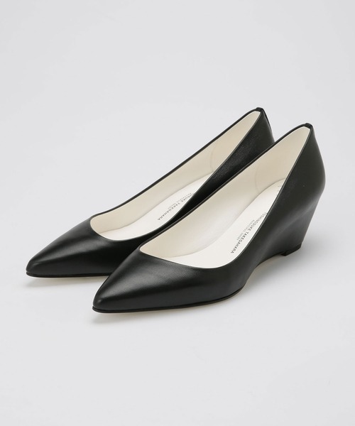 未使用級✨　beautiful shoes ウェッジ　パンプス　レザー　ブラック HYKE＞新作ウェッジパンプスが入荷 | st company online store
