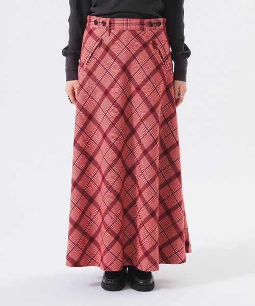 BEAMS BOY スカート チェック ロング Aライン : ZOZOTOWN Yahoo