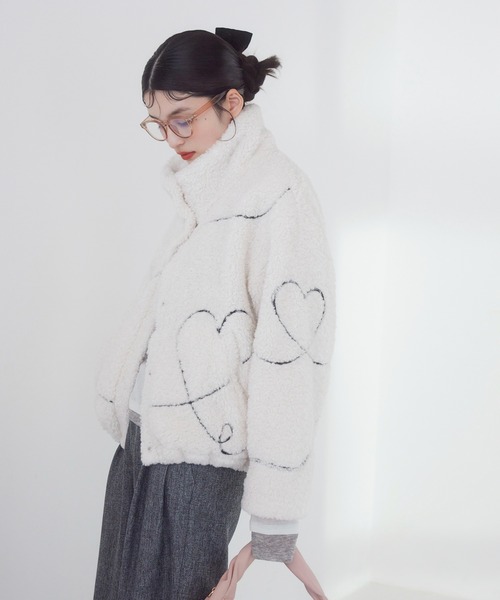 VIS（ビス） ブルゾン アウター ジャガードボアブルゾン レディース