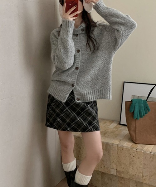 meJane（ミージェーン） カーディガン 襟付き 鹿の子編みニット