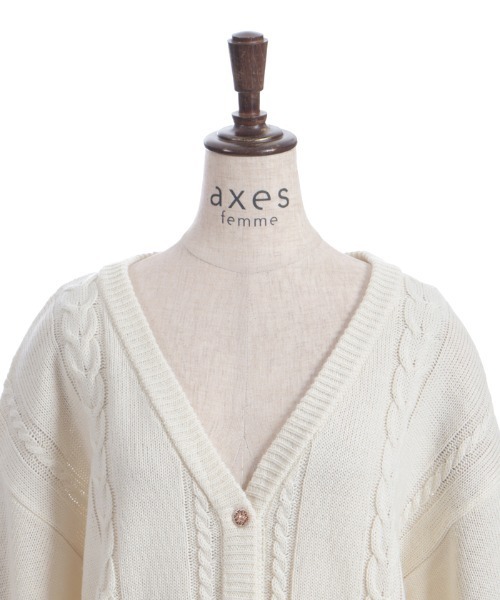 Acka. ホワイト編み込みカーディガン flower lace cardigan – Acka online store