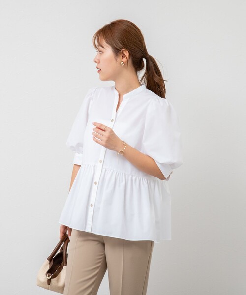 「NOLLEY'S Sophi」 半袖ブラウス 38 ホワイト レディース_画像6