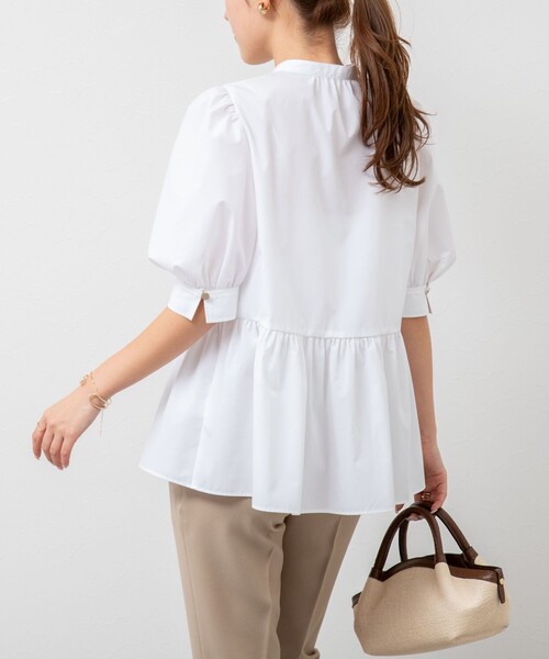 「NOLLEY'S Sophi」 半袖ブラウス 38 ホワイト レディース_画像7