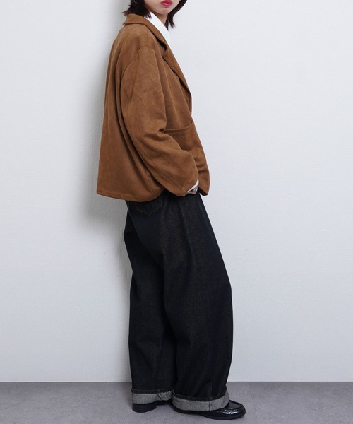 ジャケット テーラードジャケット スエードテーラードジャケット