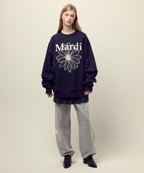 トレーナー+スウェット Mardi Mercredi Mardi Mercredi]スウェットシャツ FLOWERMARDI☆新作・23AW☆ (Mardi