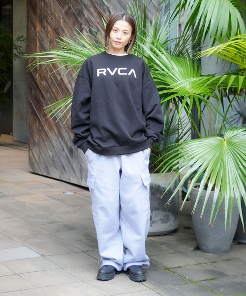 レディース RVCA ルーカ ゆったり ビックシルエット ブラックトレーナー Ｓ RVCA（ルーカ） トレーナー スウェット メンズ レディース : ZOZOTOWN