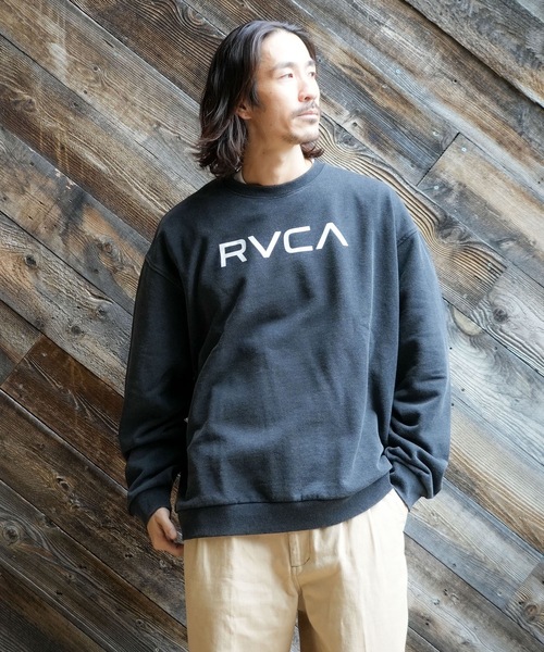レディース RVCA ルーカ ゆったり ビックシルエット ブラックトレーナー Ｓ RVCA（ルーカ） トレーナー スウェット スウェット バックプリント