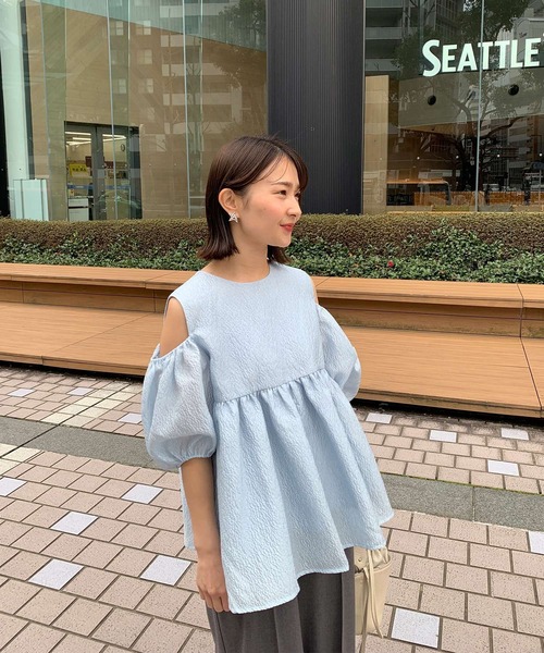 「Fit more」 半袖ブラウス FREE ピンク レディースの画像