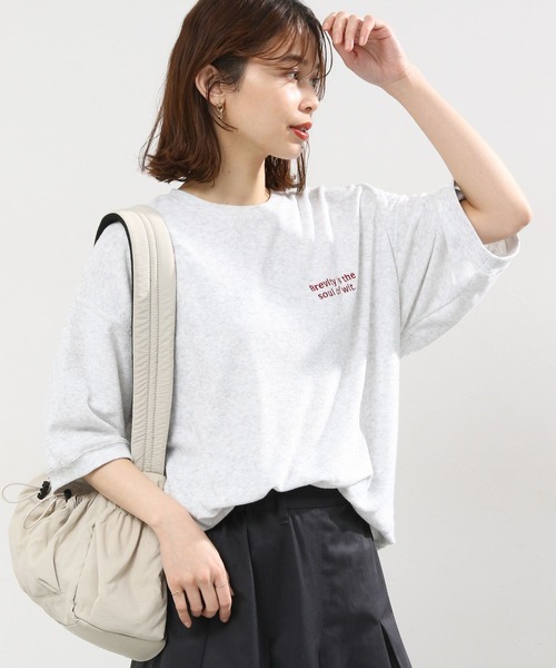 「studio CLIP」 半袖Tシャツ FREE ライトグレー レディース_画像2