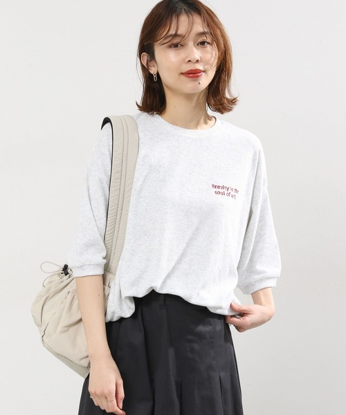 「studio CLIP」 半袖Tシャツ FREE ライトグレー レディース_画像3