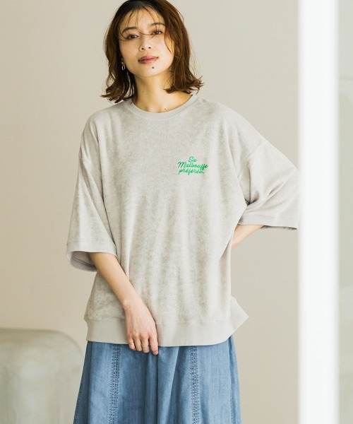 「studio CLIP」 半袖Tシャツ FREE ライトグレー レディース_画像8