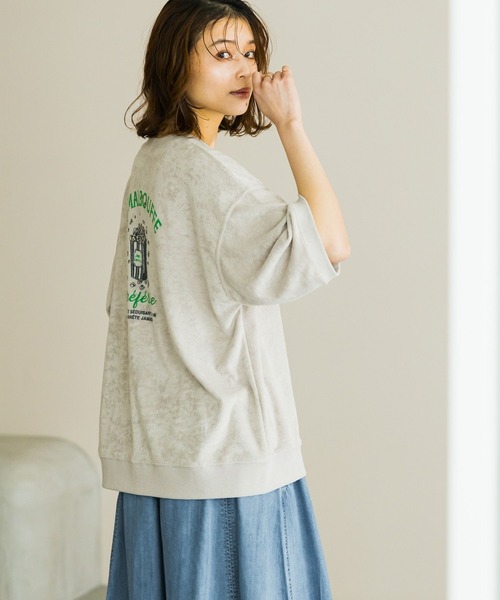 「studio CLIP」 半袖Tシャツ FREE ライトグレー レディース_画像9