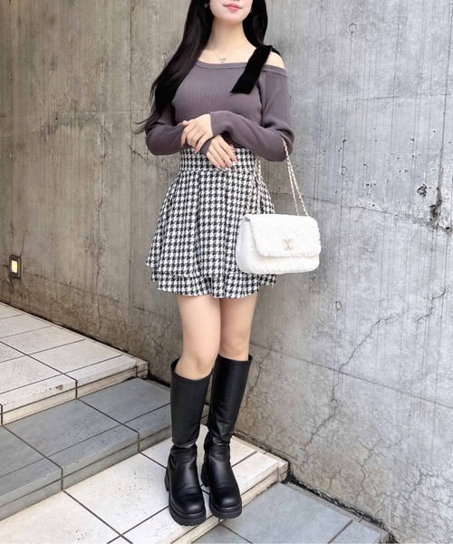 Rene ルネ　ベロアリボンニット continuer de NICE CLAUP ニット セーター 「Ribbon Collection」後ろ