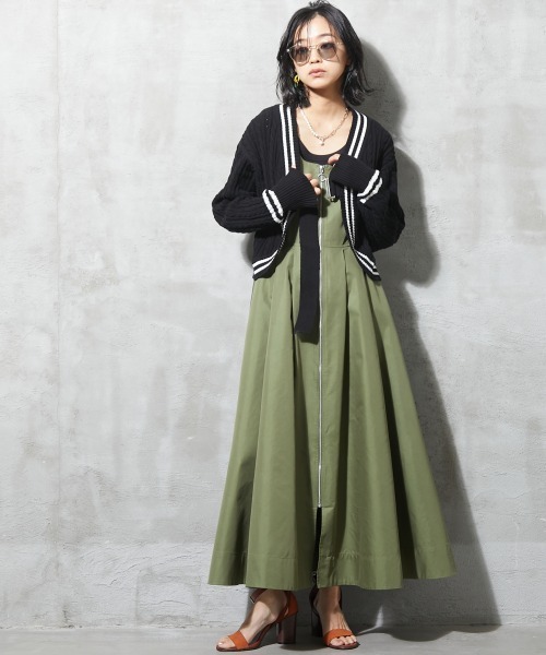 「GEVS.」 「SMILELAND」ノースリーブワンピース 3L カーキ レディース_画像5