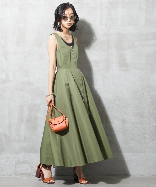「GEVS.」 「SMILELAND」ノースリーブワンピース 3L カーキ レディース_画像7