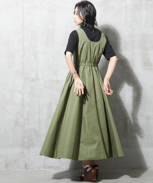 「GEVS.」 「SMILELAND」ノースリーブワンピース 3L カーキ レディース_画像8