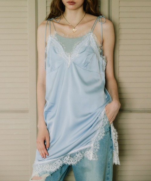 パーティードレス ワンピース sensual satin cami onepiece / レース