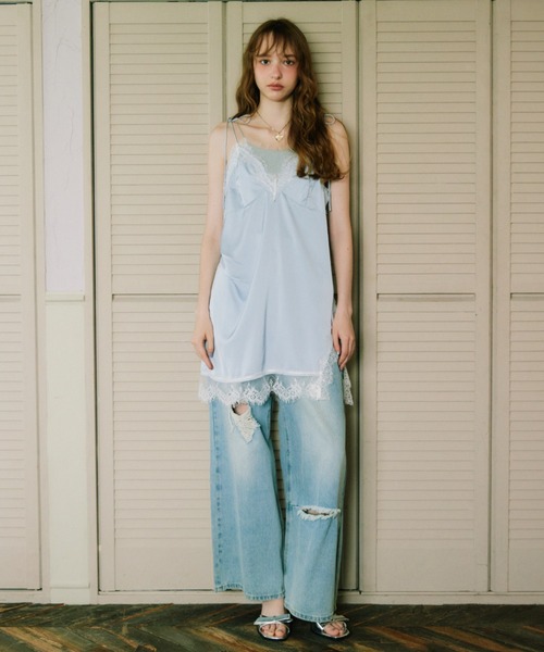 パーティードレス ワンピース sensual satin cami onepiece / レース