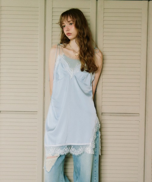 パーティードレス ワンピース sensual satin cami onepiece / レース