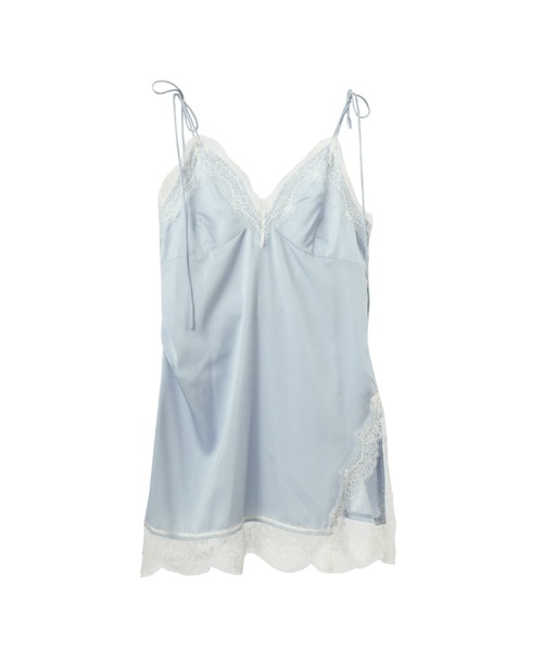 idem レース付きサテンランジェリーキャミワンピース パーティードレス ワンピース sensual satin cami onepiece / レース