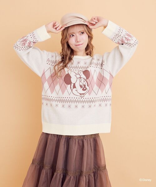 Disney（ディズニー） ニット セーター ミッキー/ミニー/アーガイル