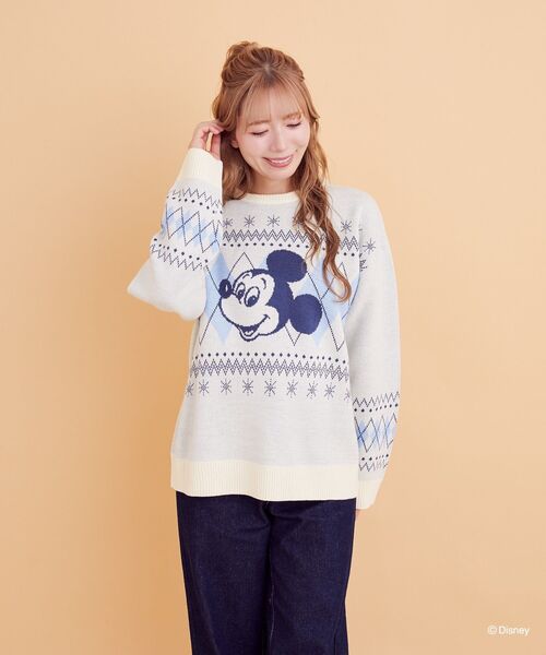 Disney（ディズニー） ニット セーター ミッキー/ミニー/アーガイル