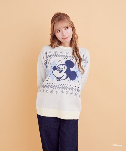 Disney（ディズニー） ニット セーター ミッキー/ミニー/アーガイル